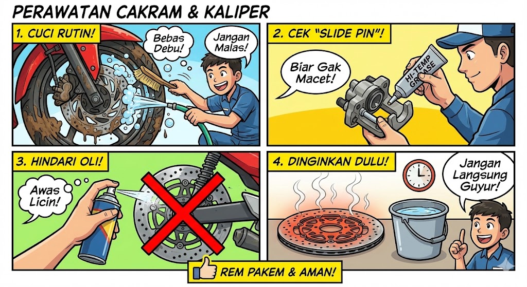 Pengereman Macet & Bunyi Decit? Ini Jurus Rahasia Rawat Kaliper & Piringan Cakram Biar Tetap Kinclong & Pakem! ✨