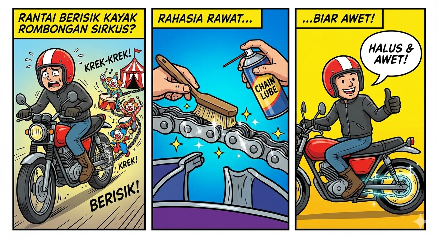 Rantai Berisik Kayak Rombongan Sirkus? Ini Rahasia Rawat Rantai & Gir Biar Awet! ⚙️