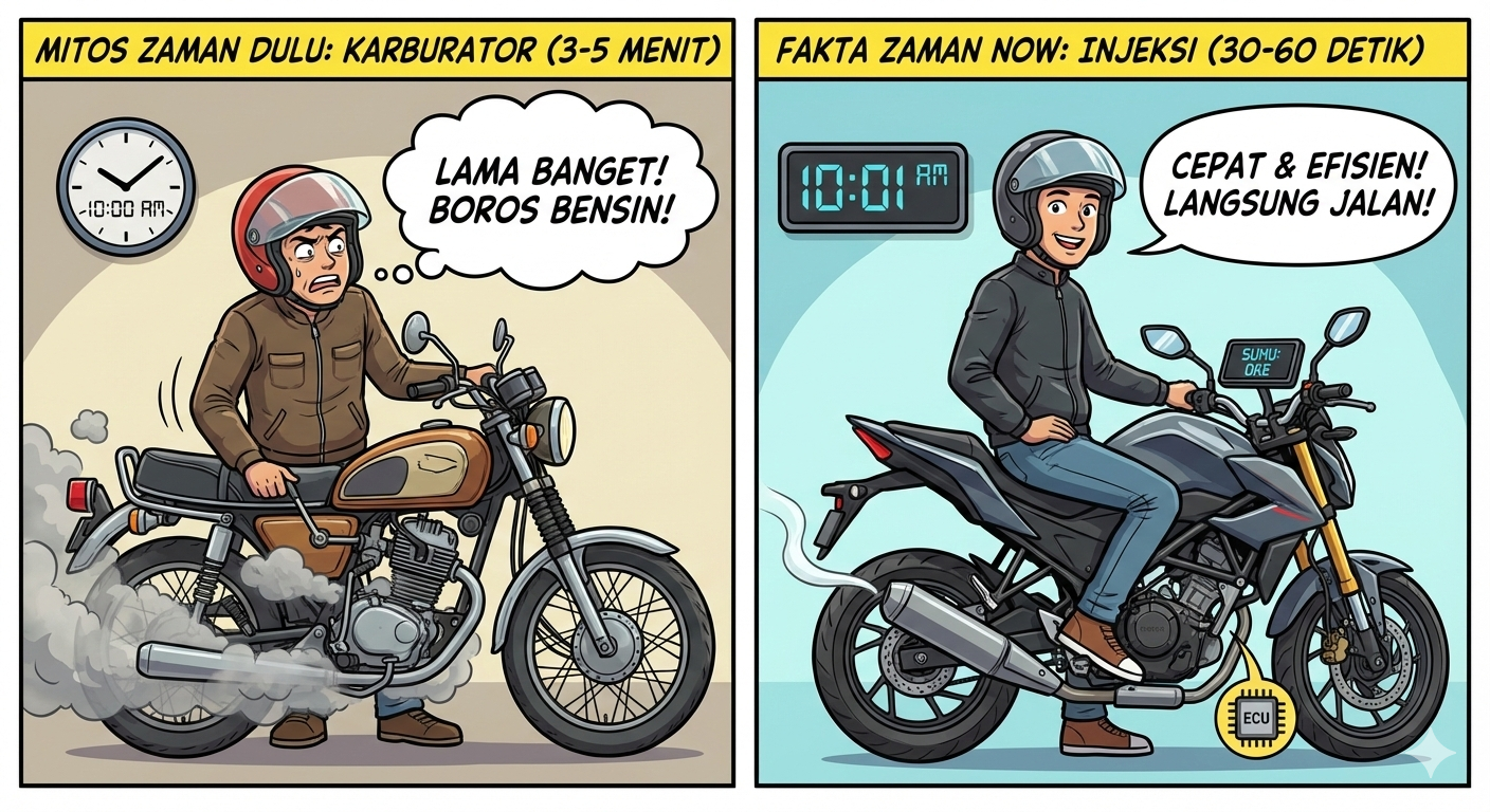 Ritual Pagi: Masih Perlukah Manasin Motor Sampai 10 Menit? Yuk, Bedah Mitos & Faktanya! 💨 