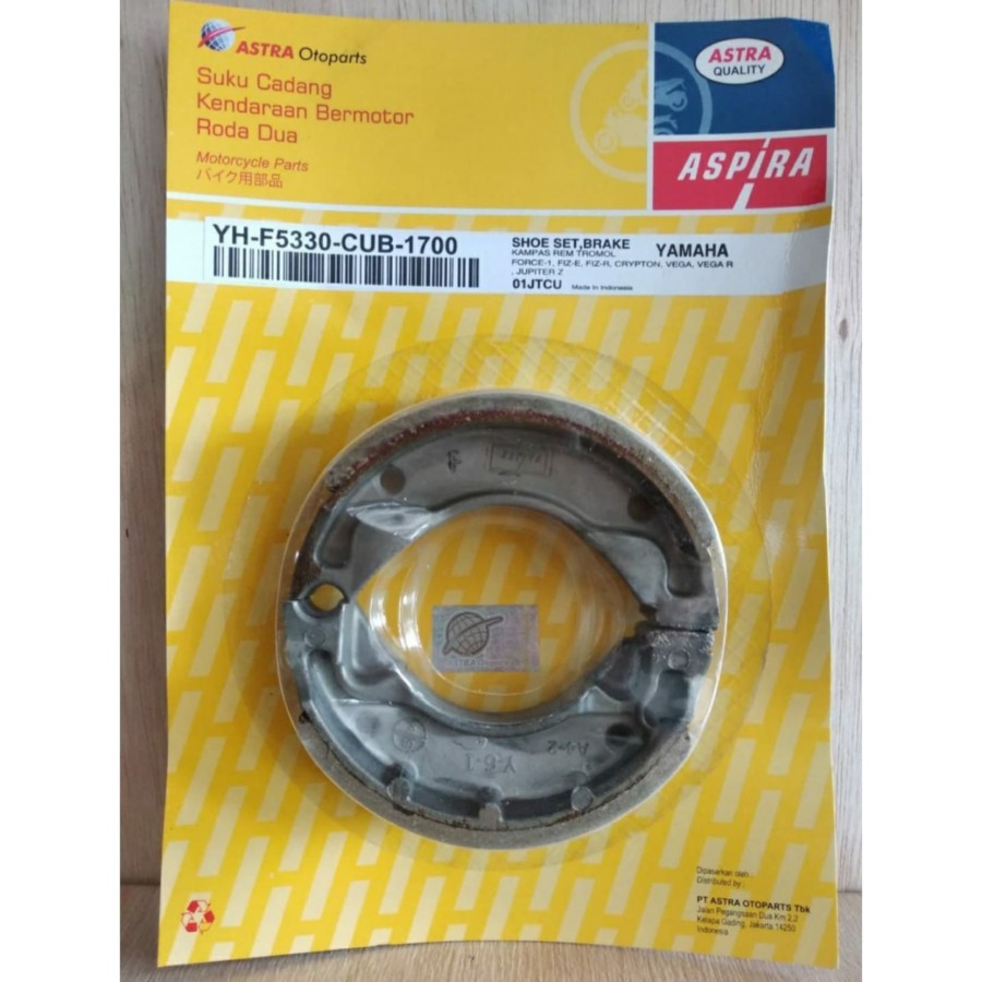 Kampas Rem Belakang Alfa / Force 1 / FizR / Crypton / Vega / Jupiter Z