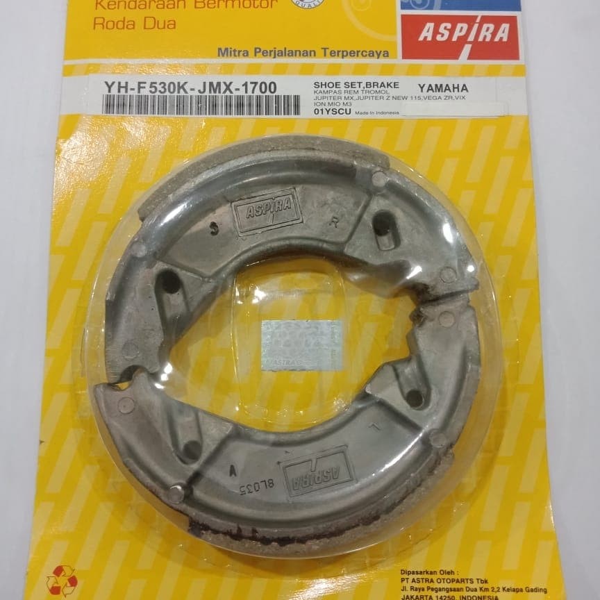 Kampas Rem Belakang Jupiter MX / Jupiter Z New 2006-2010-Z1 / Vega R New - ZR / Mio All Series / Xeon / X-Ride / Nouvo
