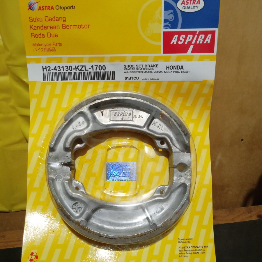 Kampas Rem Belakang Beat - FI - Pop - Street - ESP / Vario 110 - 125 - 150 / Scoopy / Spacy / Genio