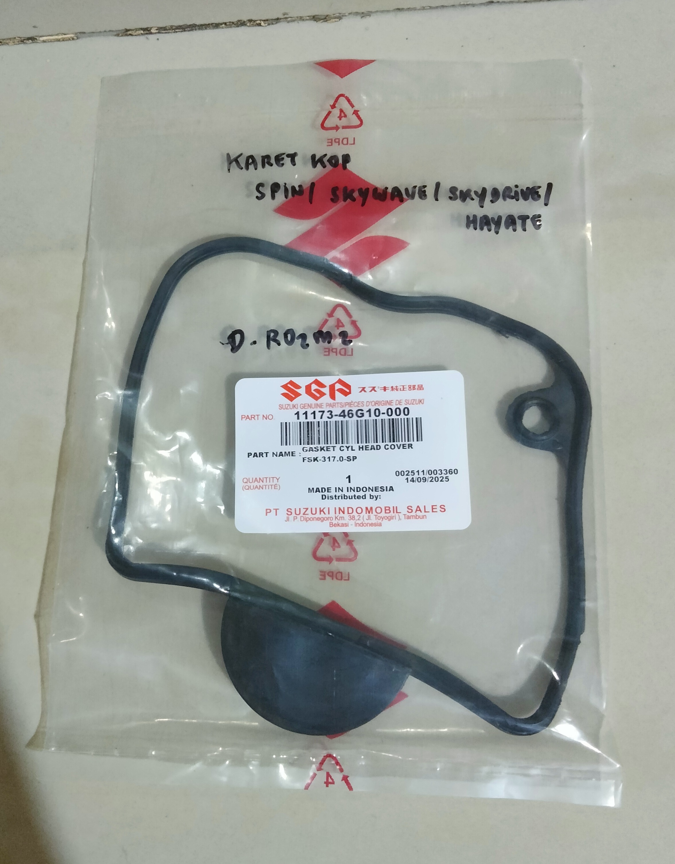 Karet Kop Spin 125 / Skywave / Skydrive / Hayate (11173-46G10-000)